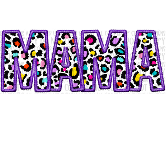 Faux Embroidered Mama Purple Digital Design
