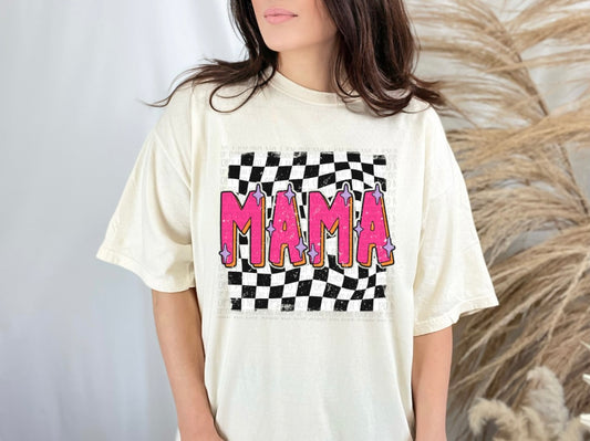 Retro Checkered Mama DTF Transfer