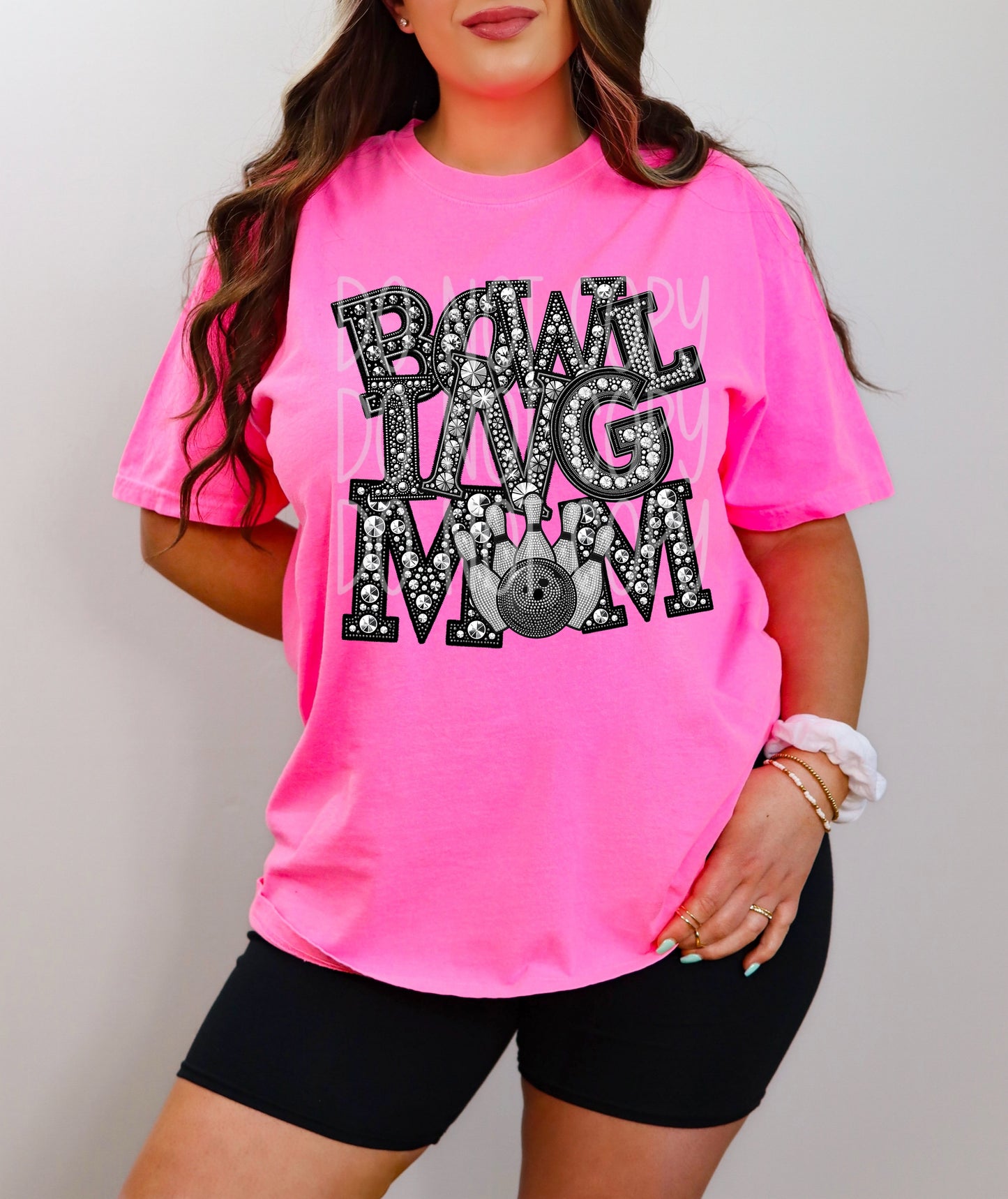 Bowling Mom Faux Bling DTF Transfer