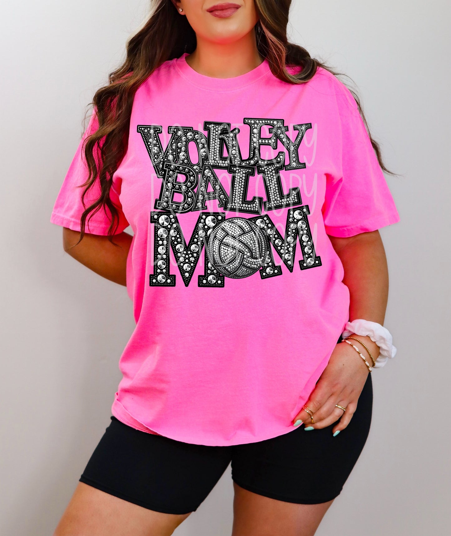 Volleyball Mom Faux Bling DTF Transfer