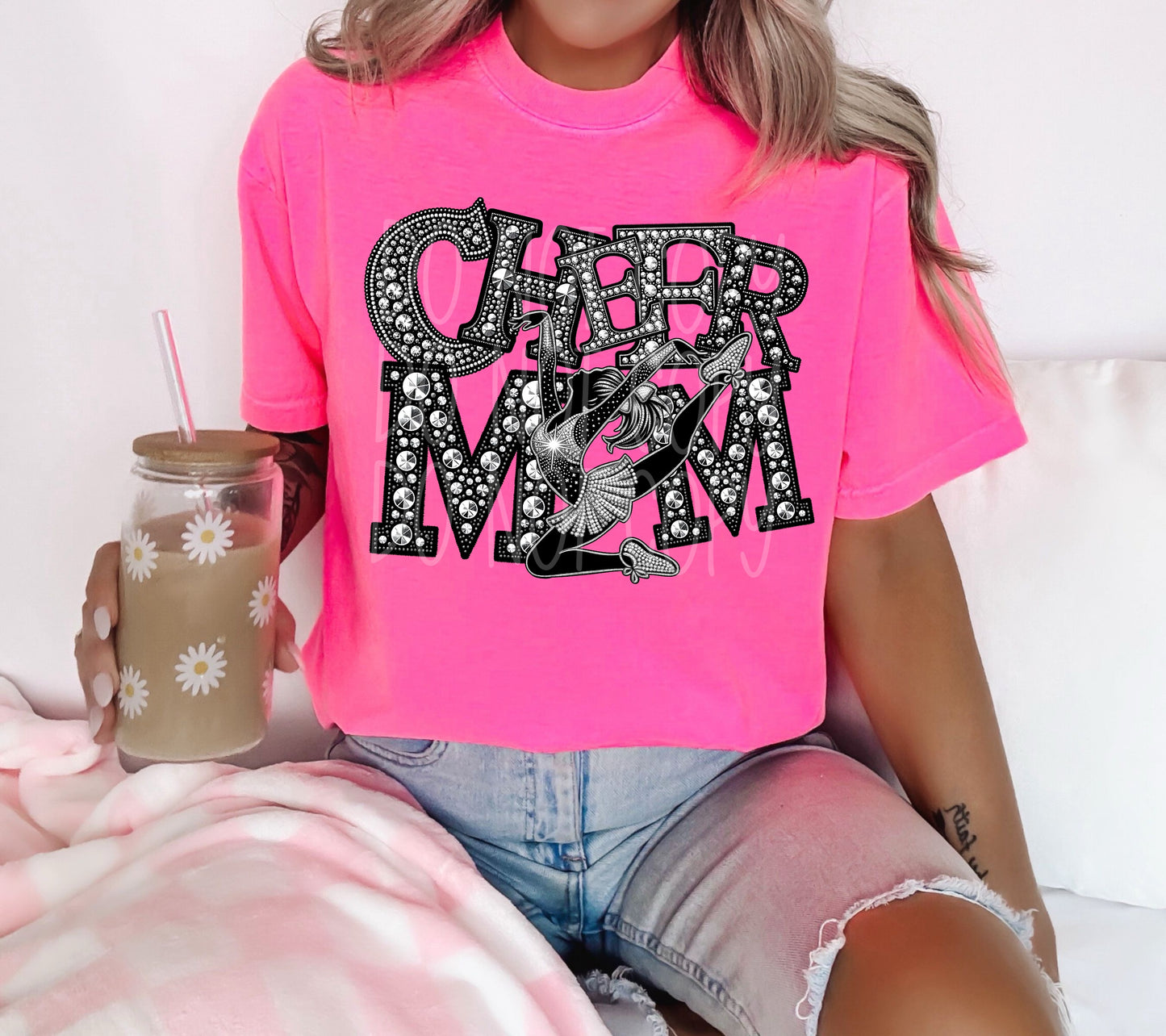 Cheer Mom Faux Bling DTF Transfer