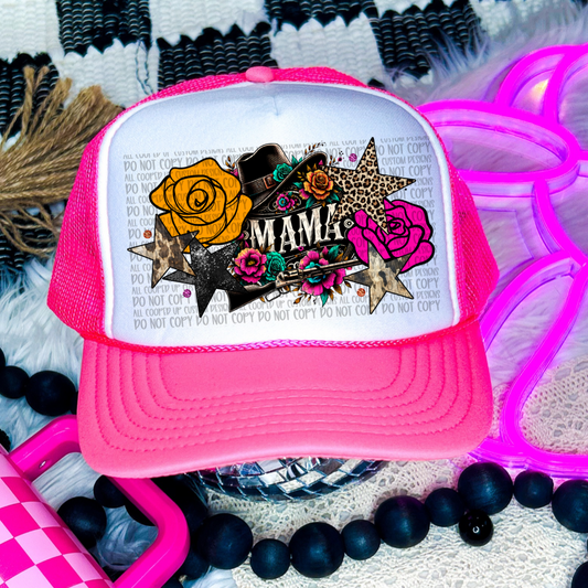 Floral Mama Hat Patch