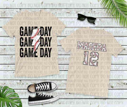 Game Day Custom Sports Name &Number DTF Transfer